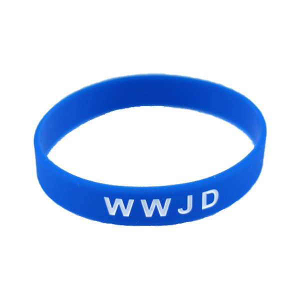 Armband - Silikon - WWJD - Mörkblå