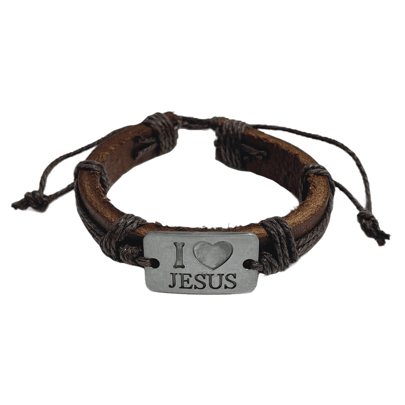 Armband - Läder - I Love Jesus