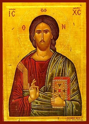 Ikon - Kristusmotiv - Jesus välsignar - 6x9 cm