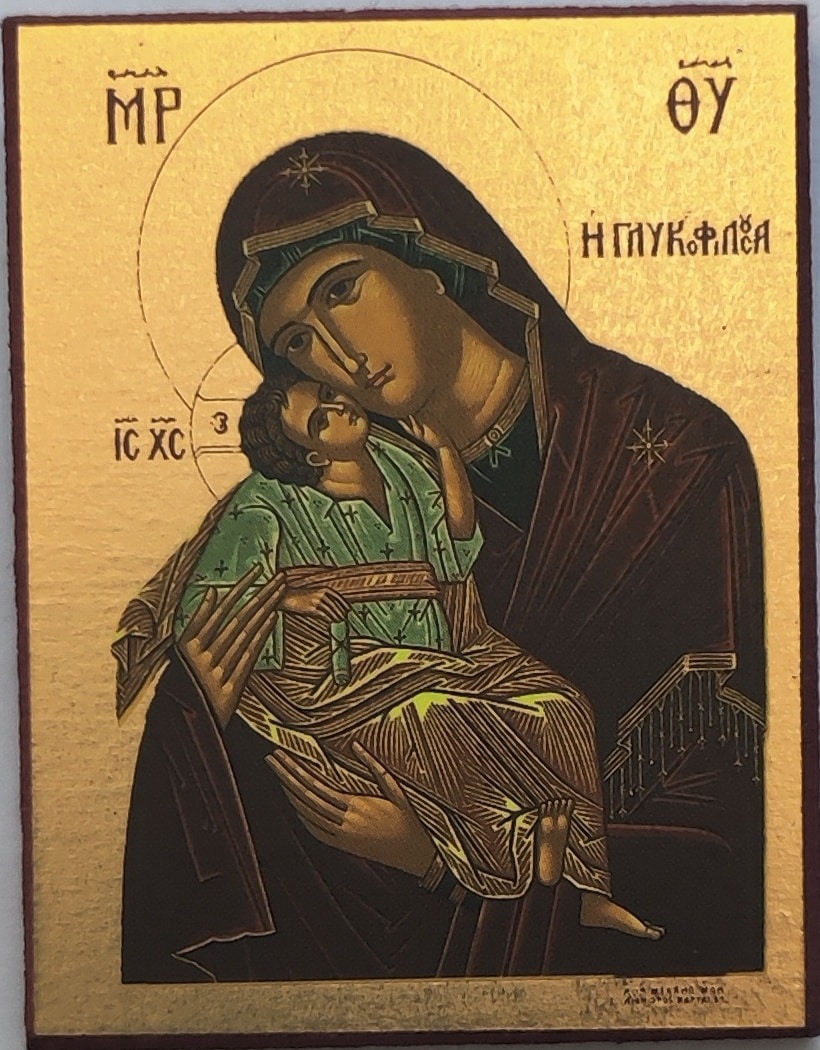 Ikon - Maria och Jesusbarnet - 4,5x5,5