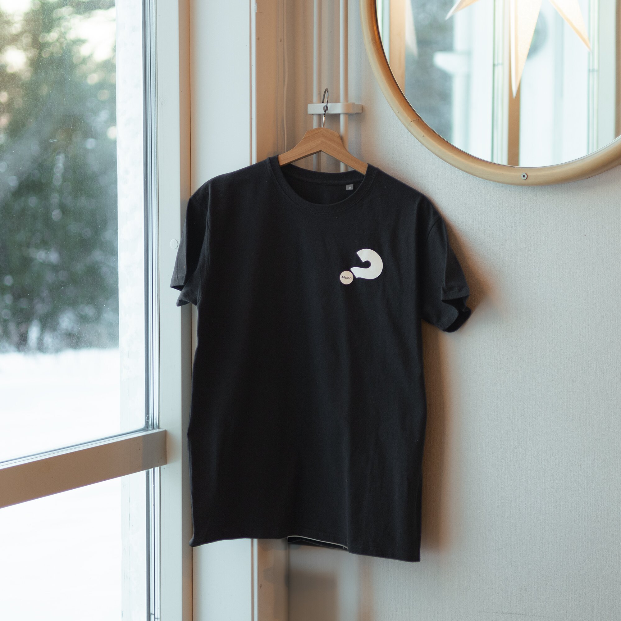 T-shirt -Unisex, svart, alpha för alla
