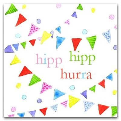 Dubbelt kort – Hipp hipp hurra - vimplar