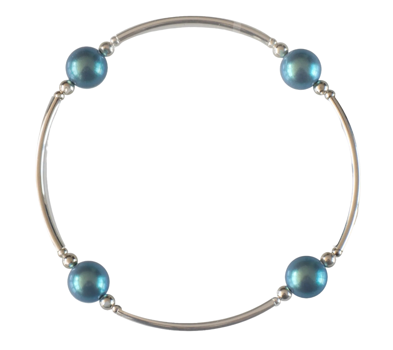 Välsignelsearmband - Pärlor - Skimrande blå - 8 mm