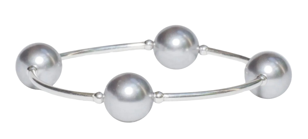Välsignelsearmband - Pärlor - Silver - 12 mm