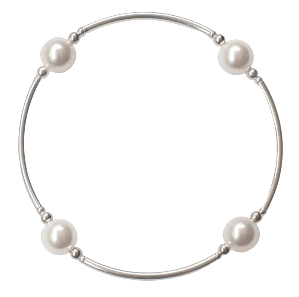 Välsignelsearmband - Vita pärlor - 8 mm