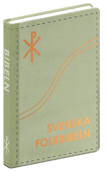 Svenska Folkbibeln 2015, slimline, grön linnestruktur