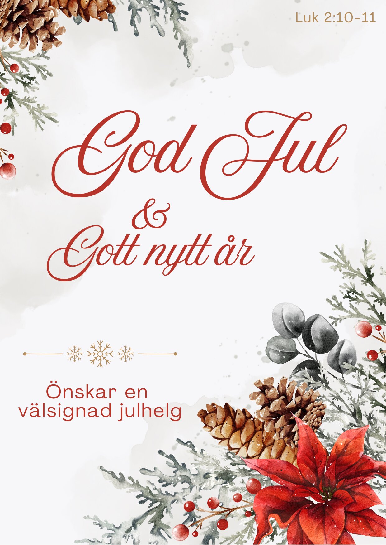 Julkort - God jul & Gott nytt år - Luk 2:10-11