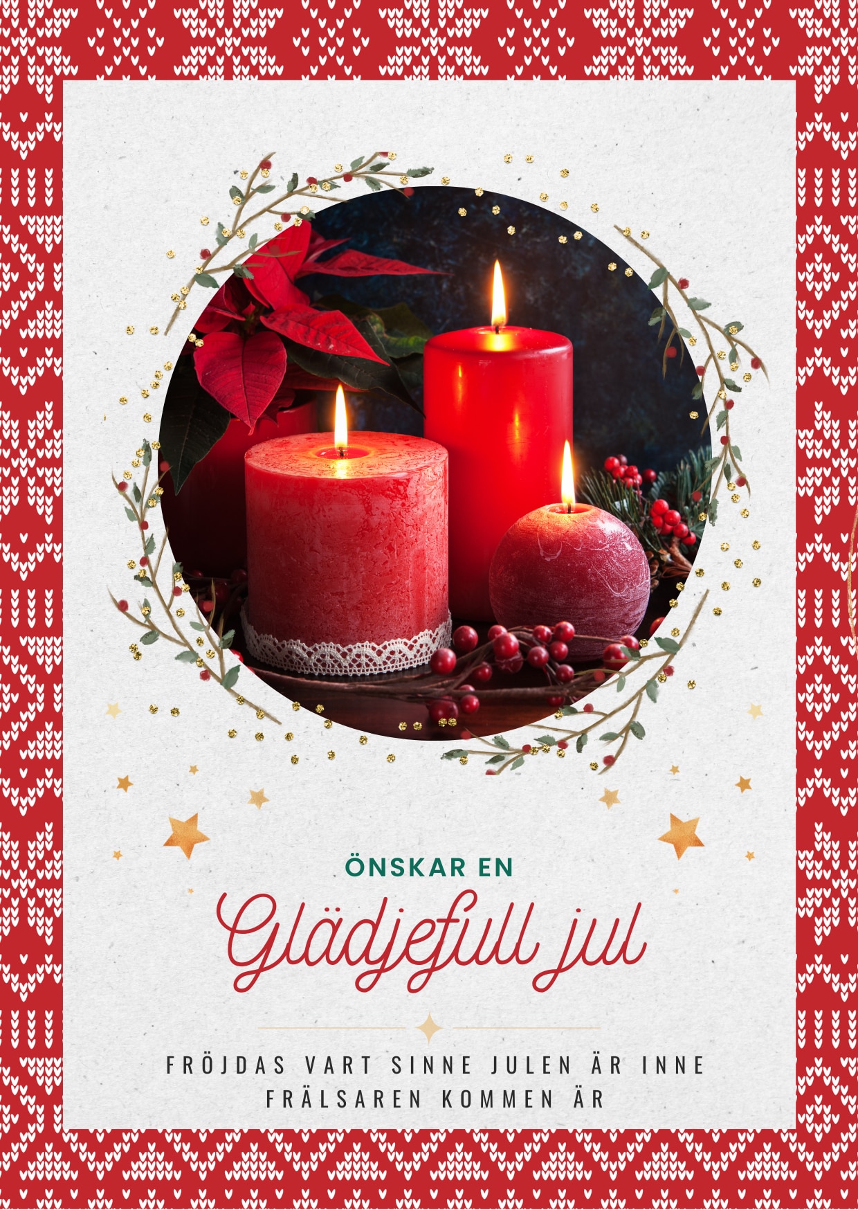 Julkort - Önskar en glädjefull jul